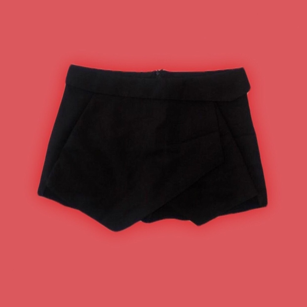 zara black mini skort